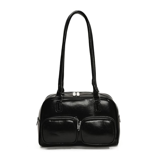 Bag Bowler Faux Leather Plain
