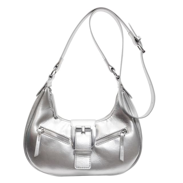 Bucked Faux Shoulder Bag Leather