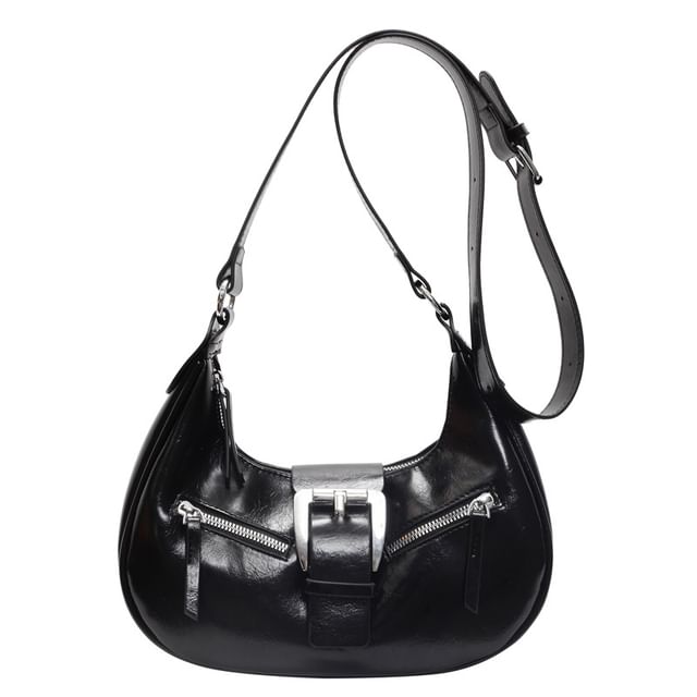 Bucked Faux Shoulder Bag Leather