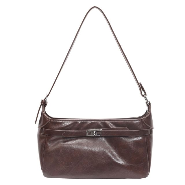 Faux Shiny Shoulder Leather Bag