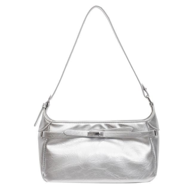 Faux Shiny Shoulder Leather Bag