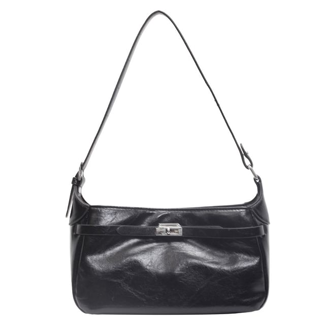 Faux Shiny Shoulder Leather Bag