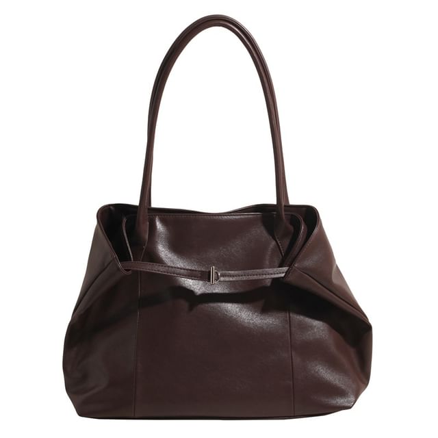 Leather Bag Faux Tote Plain