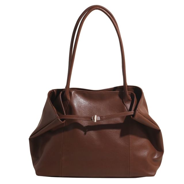 Leather Bag Faux Tote Plain