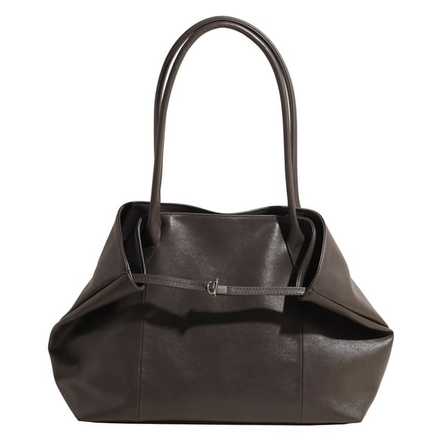 Leather Bag Faux Tote Plain