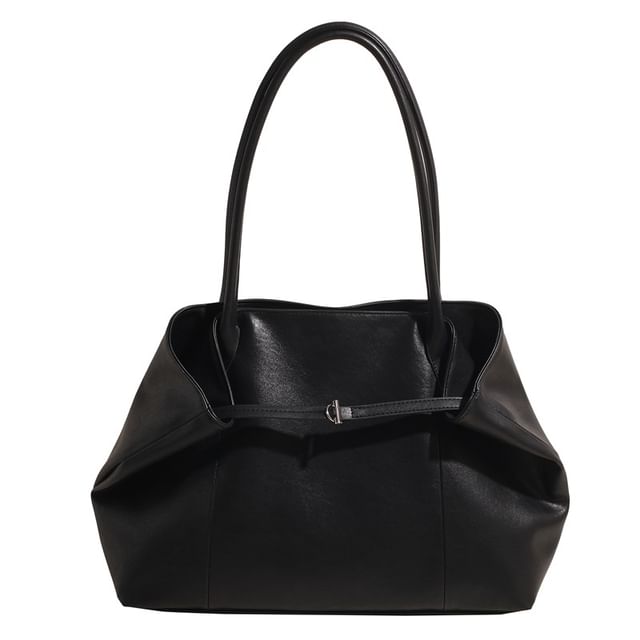 Leather Bag Faux Tote Plain