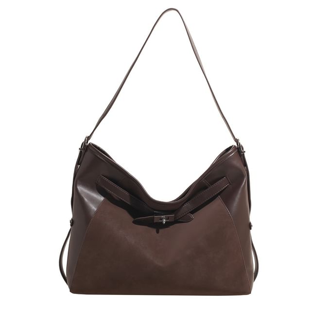Leather Plain Tote Faux Bag