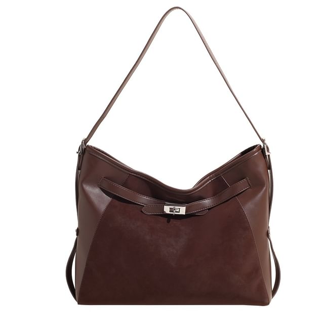 Leather Plain Tote Faux Bag