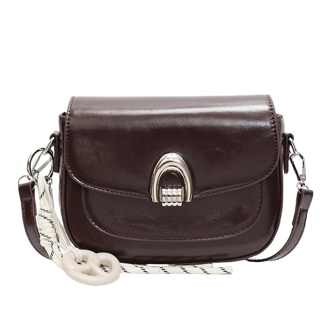 Leather Crossbody Flap Faux Bag