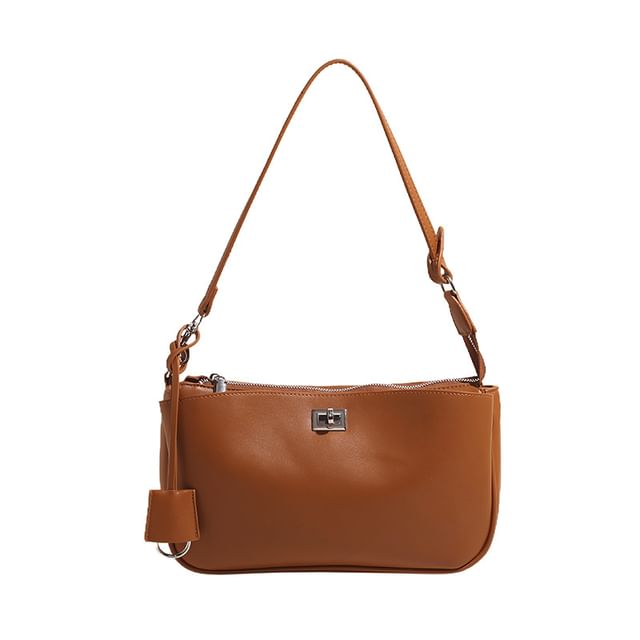 Faux Crossbody Bag Twist Lock Leather