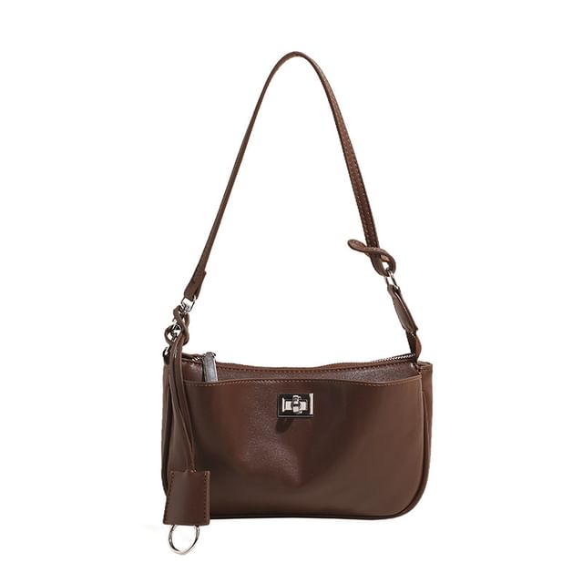Faux Crossbody Bag Twist Lock Leather