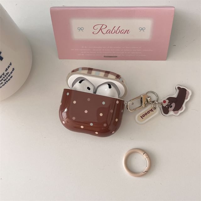 Set / Dot Case Pro Charm Earphone AirPods Polka Plaid Skin