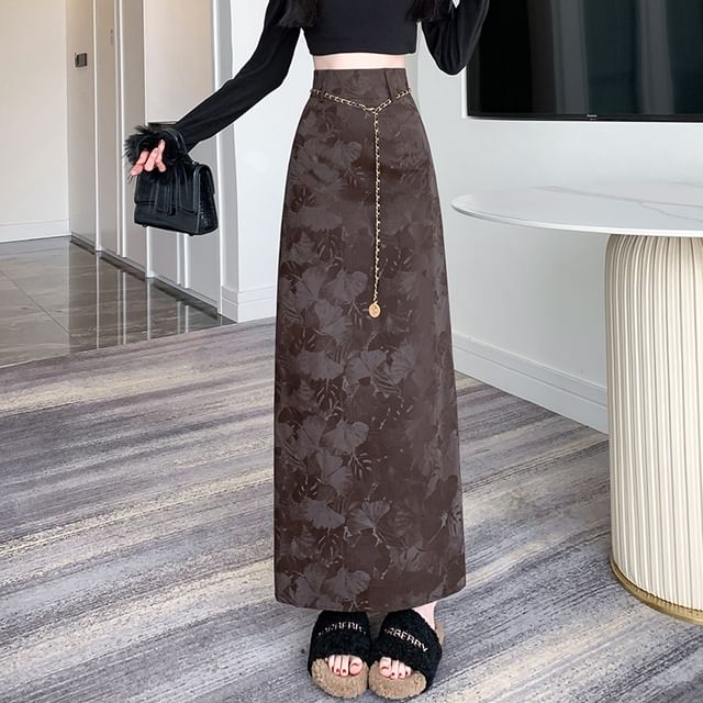 Rise High Skirt Floral Midi A-Line