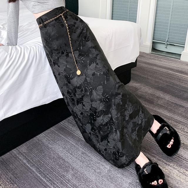 Rise High Skirt Floral Midi A-Line