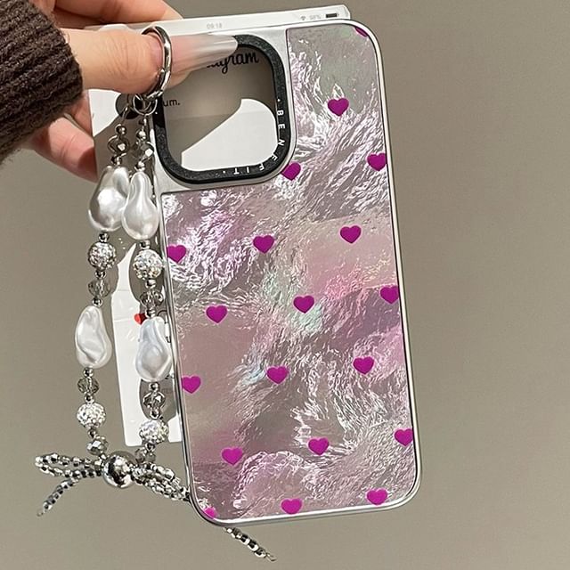 Set / Heart Case Phone Strap