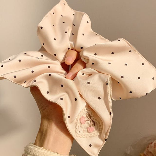 (Various Cherry Designs) Dot Applique Polka / Scrunchie
