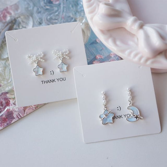 Pearl Star Faux Dangle Earring