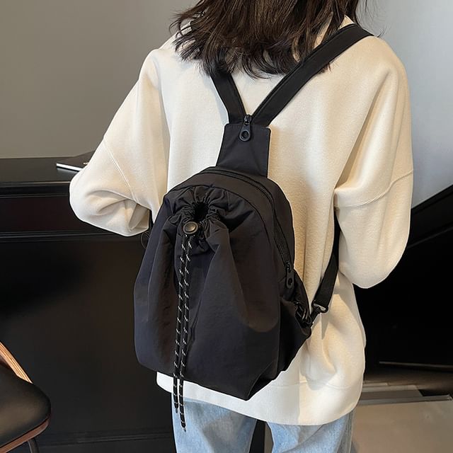 Drawstring Multi-Pocket Backpack