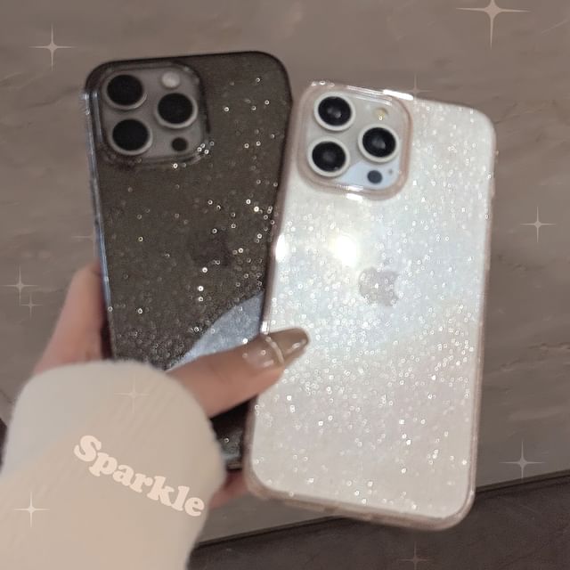 Phone Transparent Glitter Case