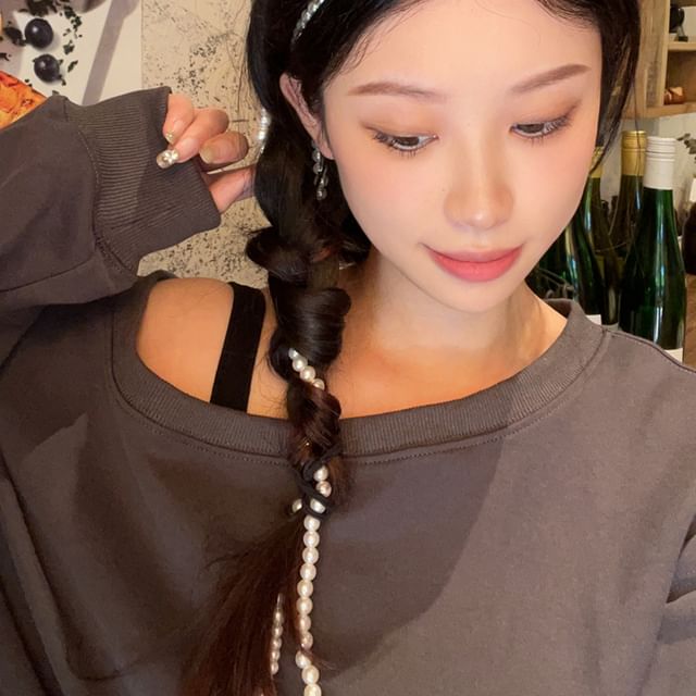 Faux Pearl Hairband Beaded