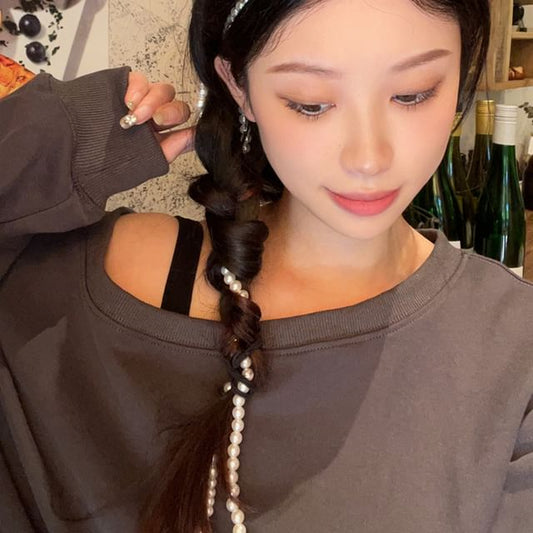 Faux Pearl Hairband Beaded