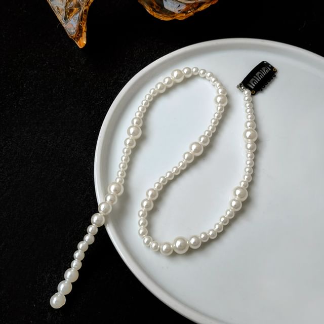 Faux Pearl Hairband Beaded