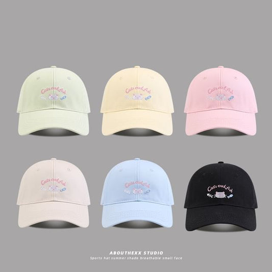 Cartoon Baseball Embroidered Cap Lettering