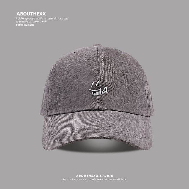 Baseball Cap Embroidered Smiley