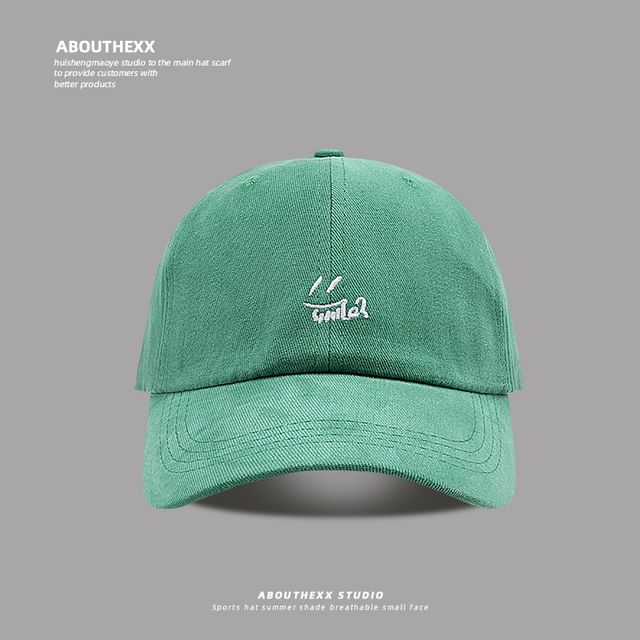 Baseball Cap Embroidered Smiley