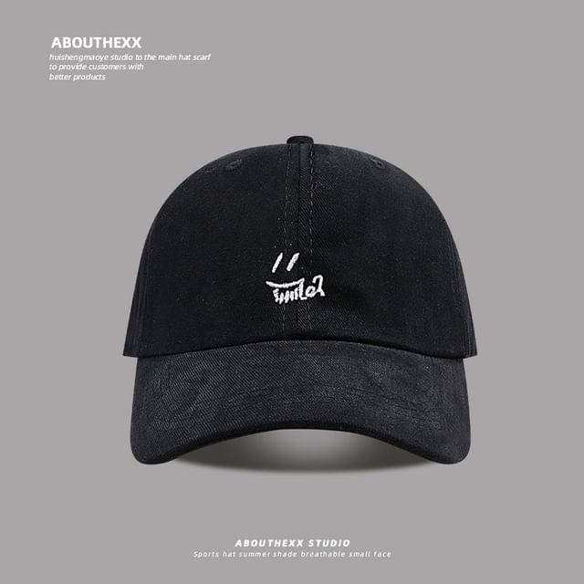 Baseball Cap Embroidered Smiley