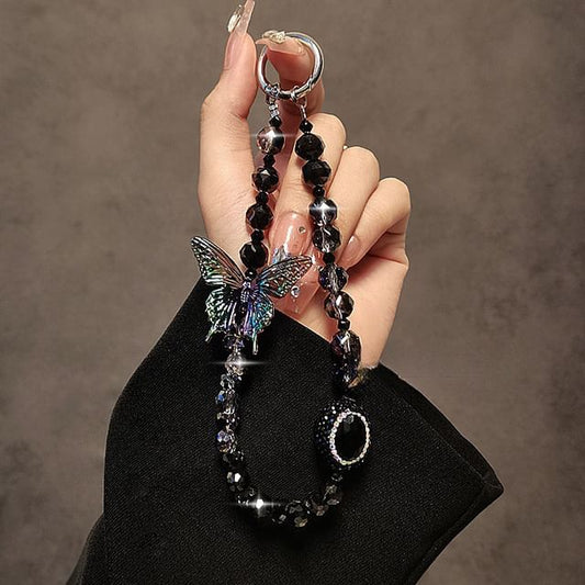 Strap Faux Crystal Butterfly Phone