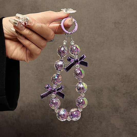 Bow Faux Phone Strap Crystal