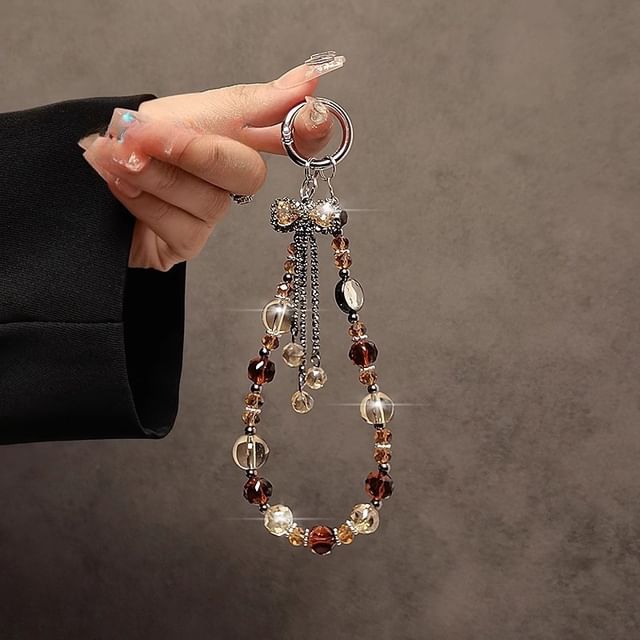 Faux Phone Crystal Strap Bow