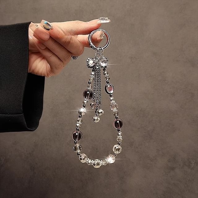 Faux Phone Crystal Strap Bow
