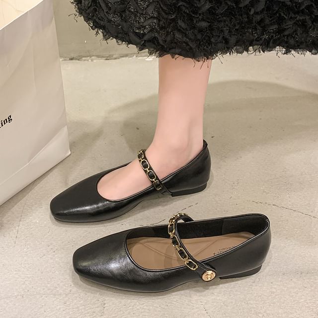 Square Mary Flats Jane Toe