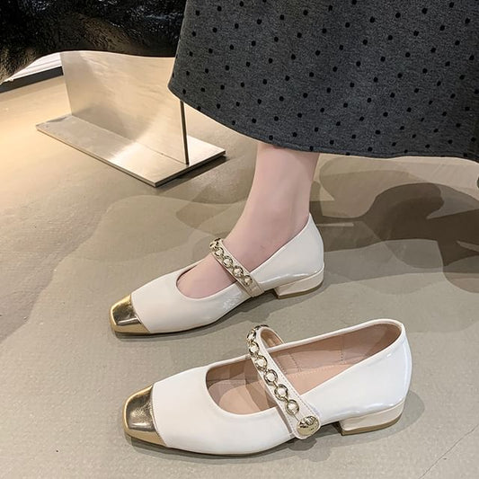 Mary Jane Cap Pumps Toe Square