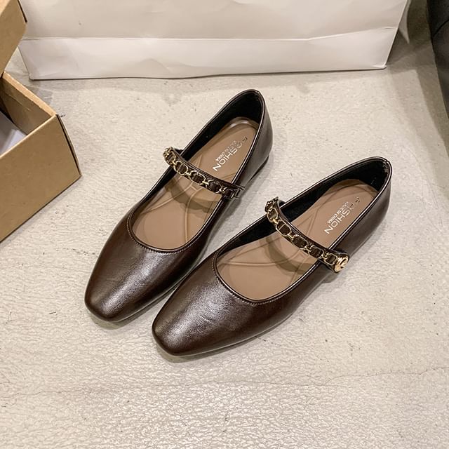 Square Mary Flats Jane Toe
