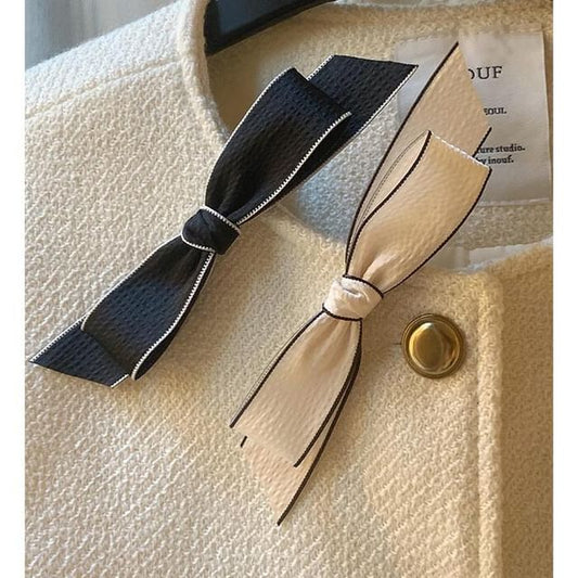 Contrast Bow Hair Clip Trim Set /