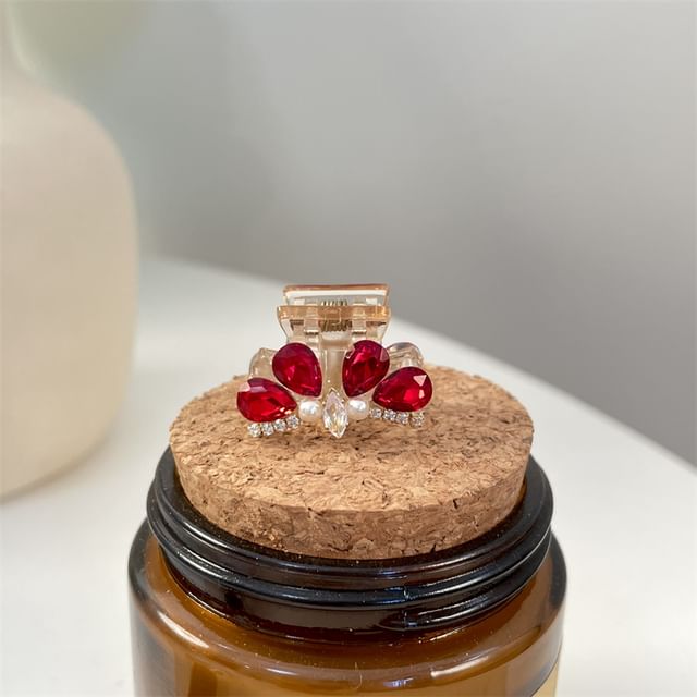 Faux Pearl Hair Rhinestone Acrylic Claw