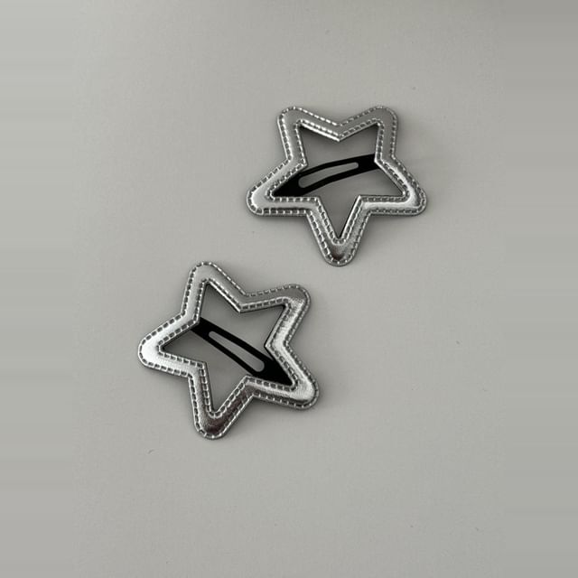 Set Hair Geometric Alloy Clip