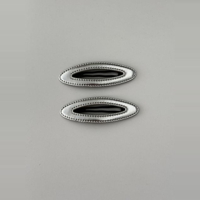 Set Hair Geometric Alloy Clip