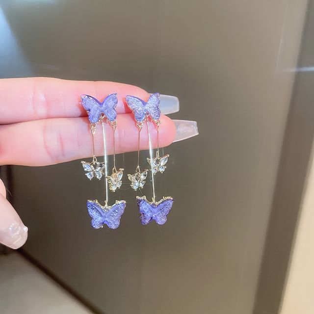 Earring Stud Drop Designs) Flower Butterfly (Various /