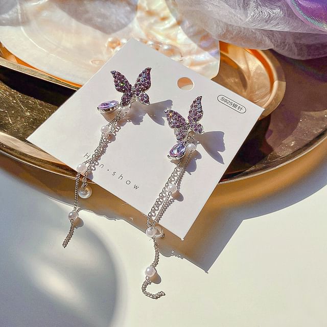 Earring Stud Drop Designs) Flower Butterfly (Various /