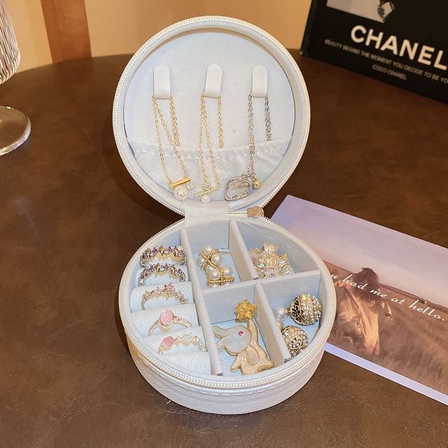 Jewelry Round Box Storage Plain
