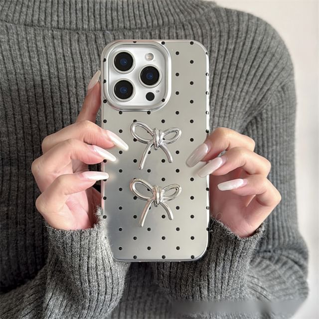 Polka Set Strap / Dot Phone Case Bow