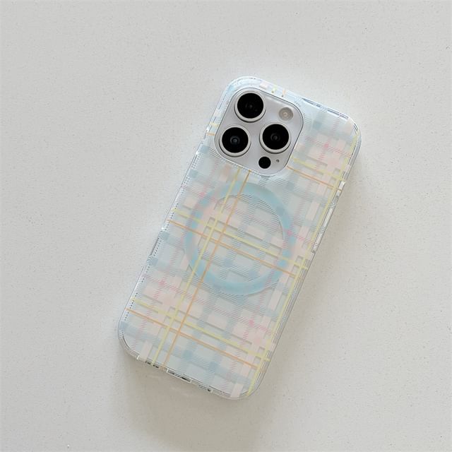 Phone with MagSafe) Magnetic Case (Compatible Plaid