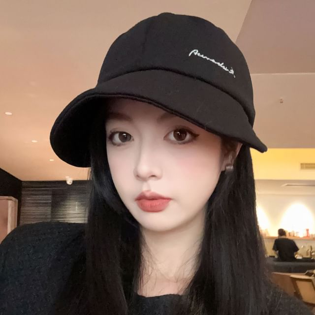 Cap Brim Wide Lettering Embroidered