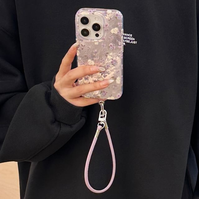 Case Strap with Floral Phone