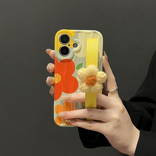 Strap Case Floral Phone with