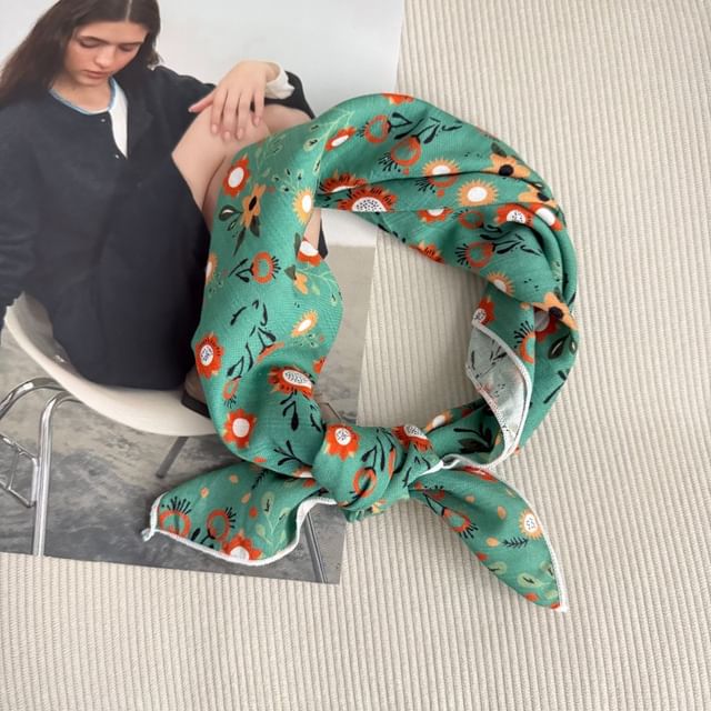 Floral Scarf Square Print